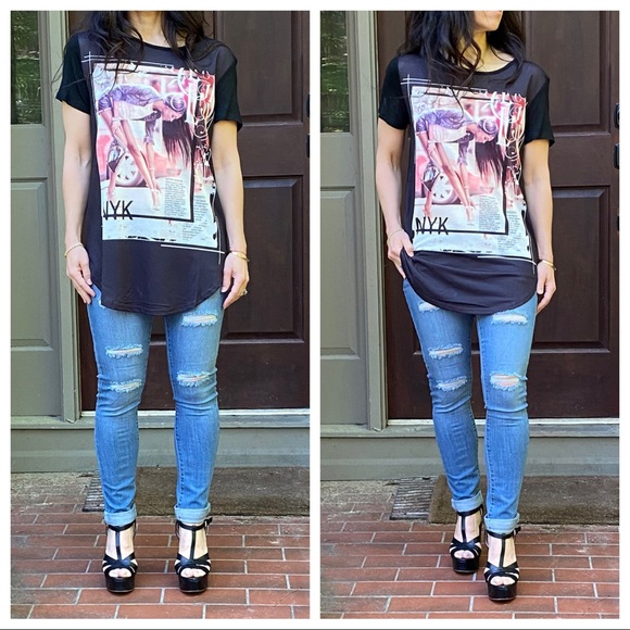 ✨LAST ONE✨PARIS CHIC GRAPHIC TEE SHIRT - Picture 2 of 5